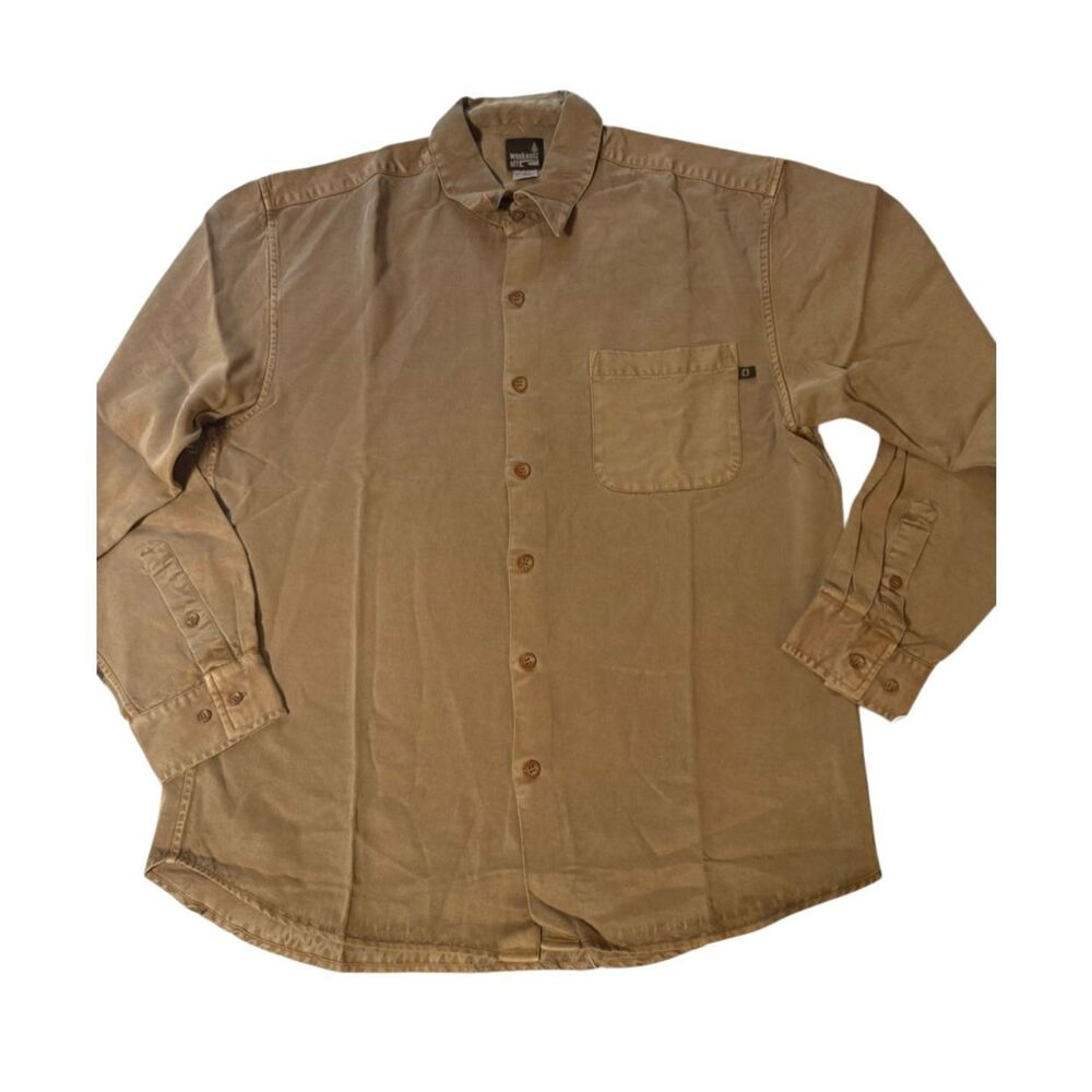 Weekendz off tencel caramel Long sleeve button down shirt L